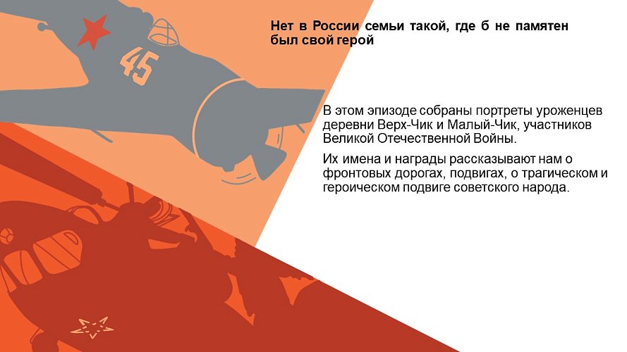 «Нет в России семьи такой, где б не памятен был свой герой»